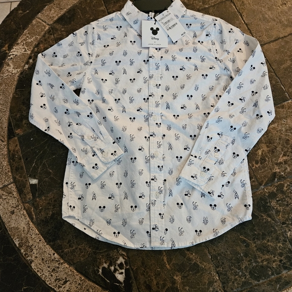 JANIE AND JACK X DISNEY COLLAB MICKEY & FRIENDS OXFORD SHIRT SZ 8 NWT - Picture 2 of 7